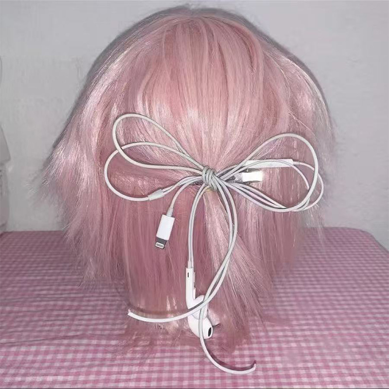 Tech Inspired Accessories - ﻿ Korean Fashion Headphone Wire Bow
