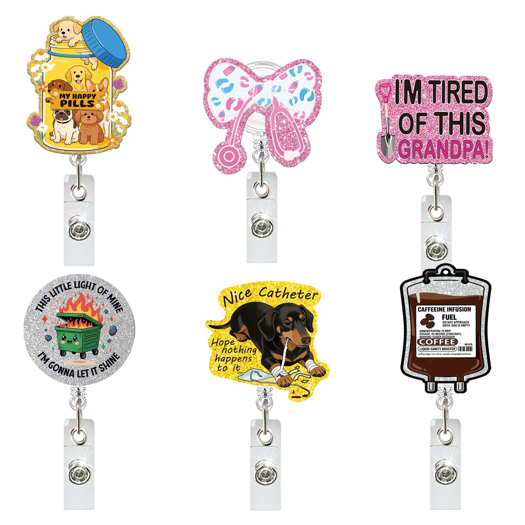 Xray Tech Accessories - Funny Nurse Badge Reel Dumpster Fire