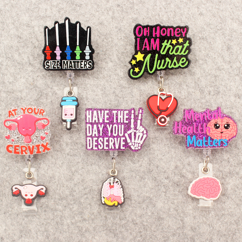 Xray Tech Accessories - Cartoon Uterus And Brain Doctor Nurse