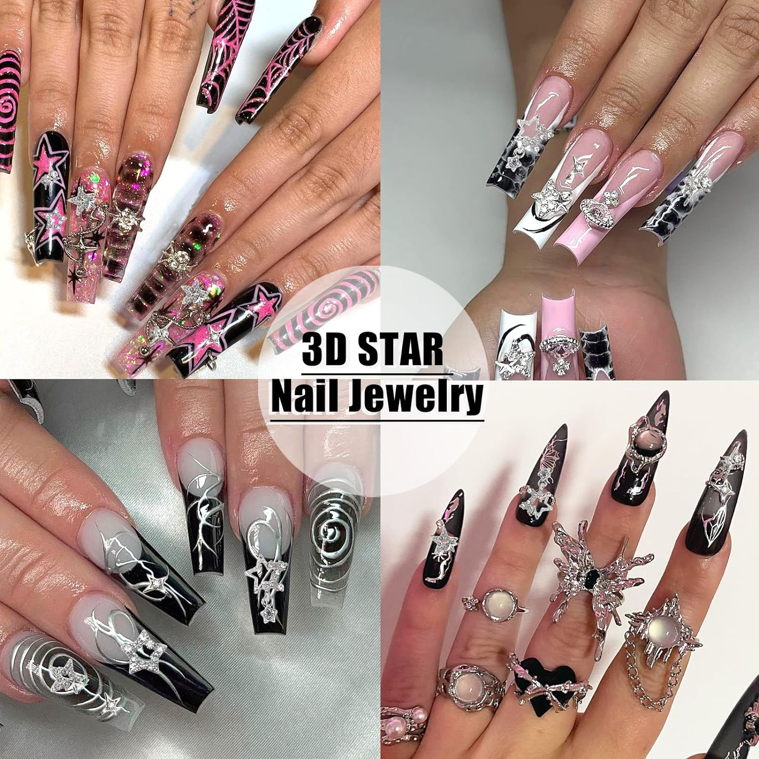 30PCS Silver Star Nail Charms  - огляд і ціна Trending Tech Accessories