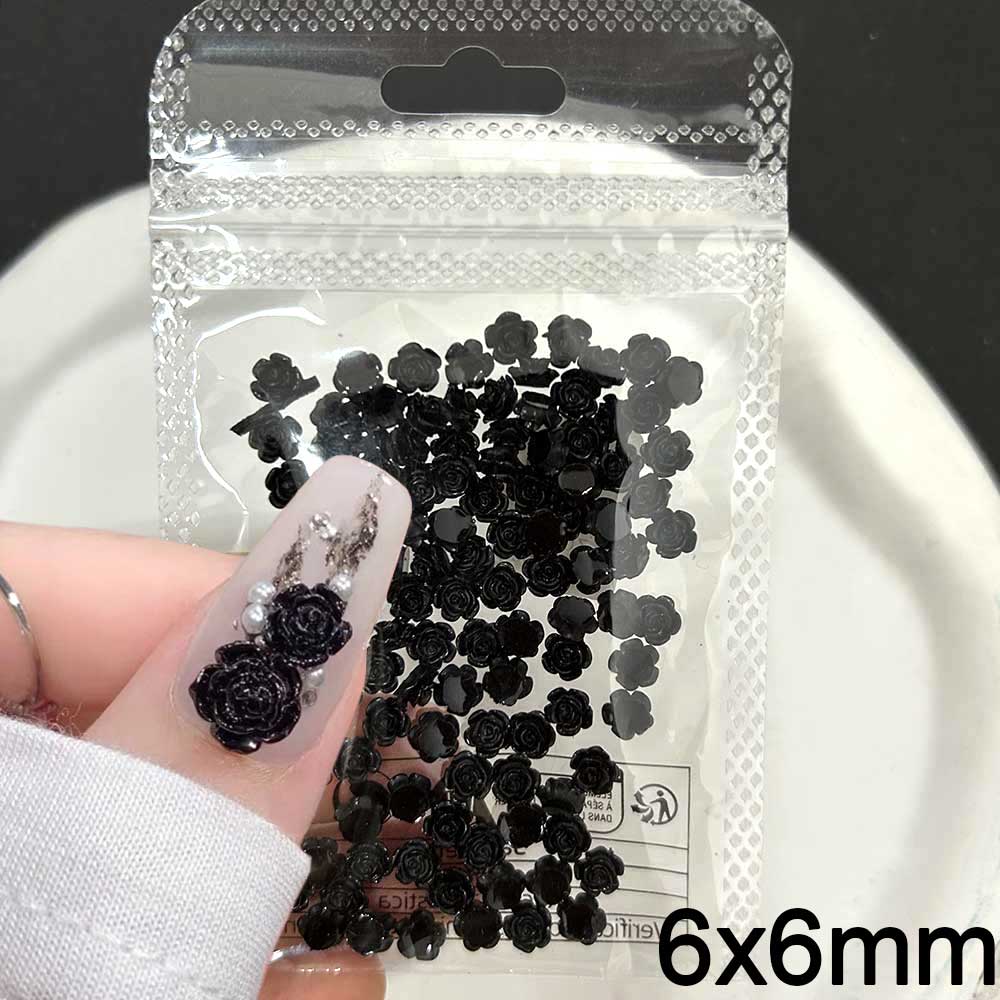 100pcs Black Rose Resin Nail C - огляд і ціна Trending Tech Accessories