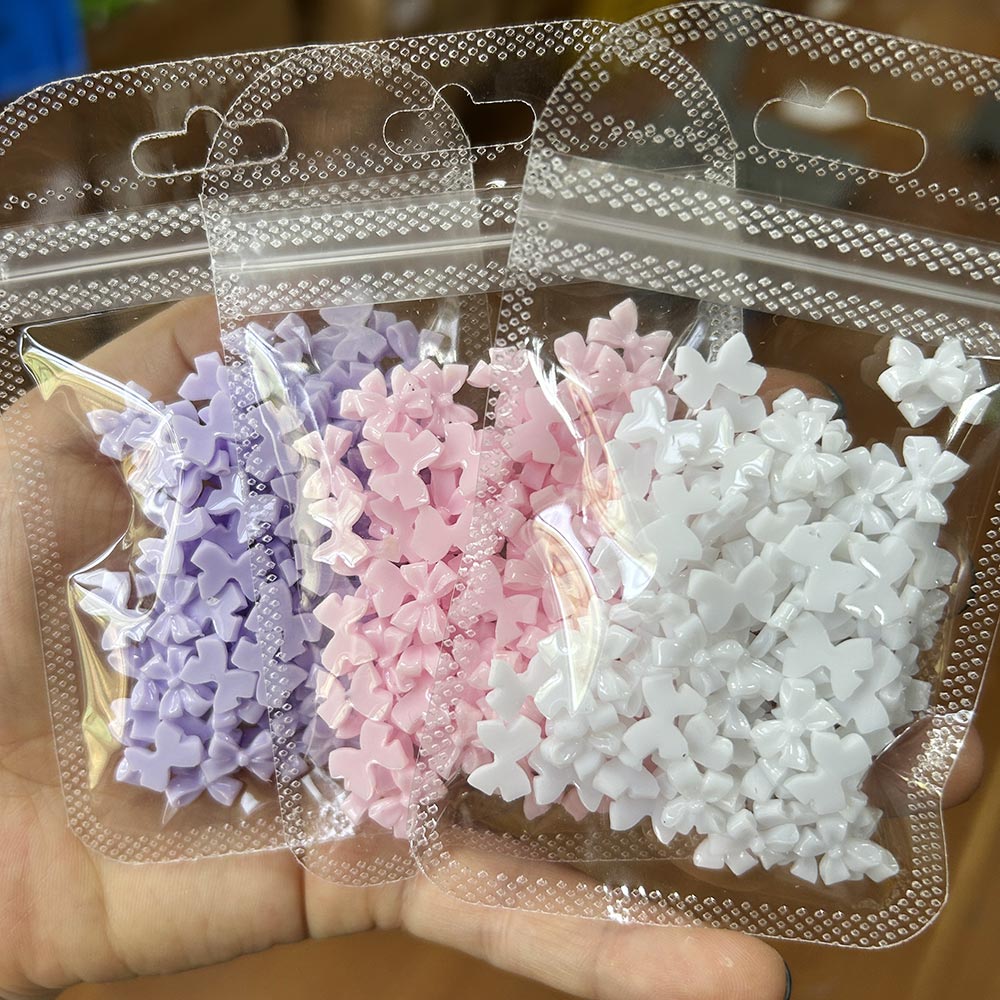 100Pcs Pink White Bowk Nail Ar - огляд і ціна Trending Tech Accessories