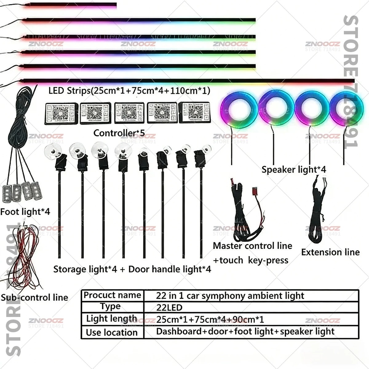 22in1 RGB Car Interior Acrylic - огляд і ціна Tech Lighting Accessories
