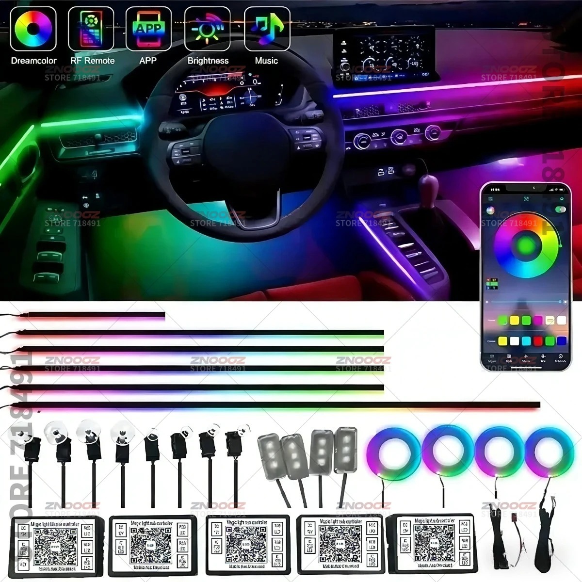 22in1 RGB Car Interior Acrylic - огляд і ціна Tech Lighting Accessories